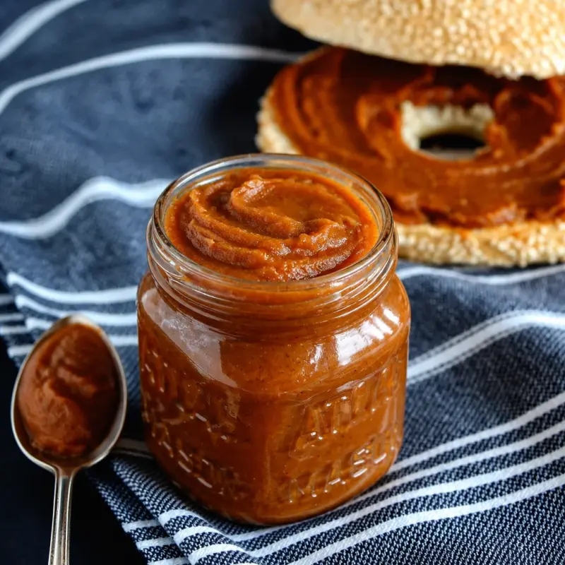 Delicious Easy Homemade Pumpkin Butter spread on toast with warm spices