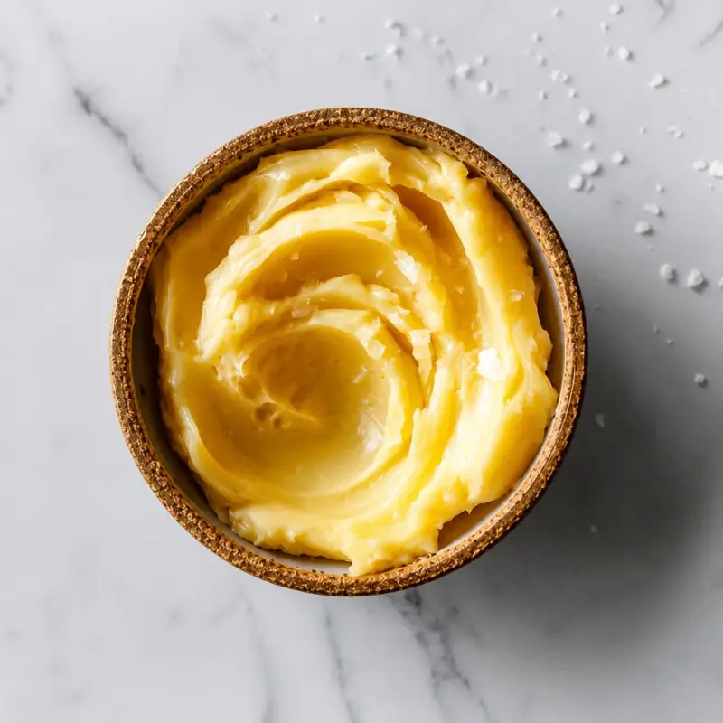 Easy Hot Honey Butter spread on warm biscuits showcasing its creamy texture.