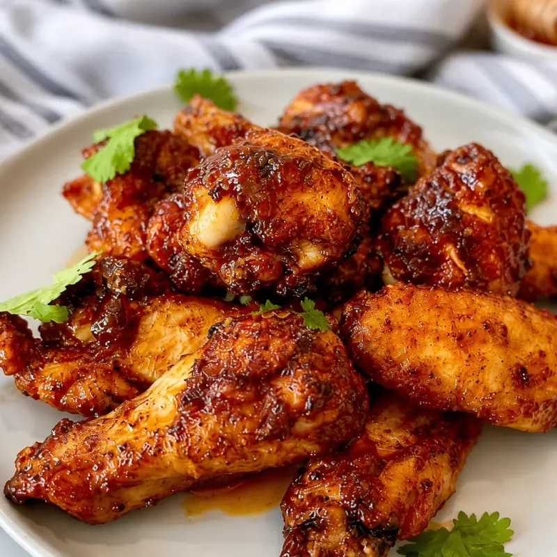 Easy Hot Honey Chicken Wings baked in a sticky honey sauce, crispy and flavorful.