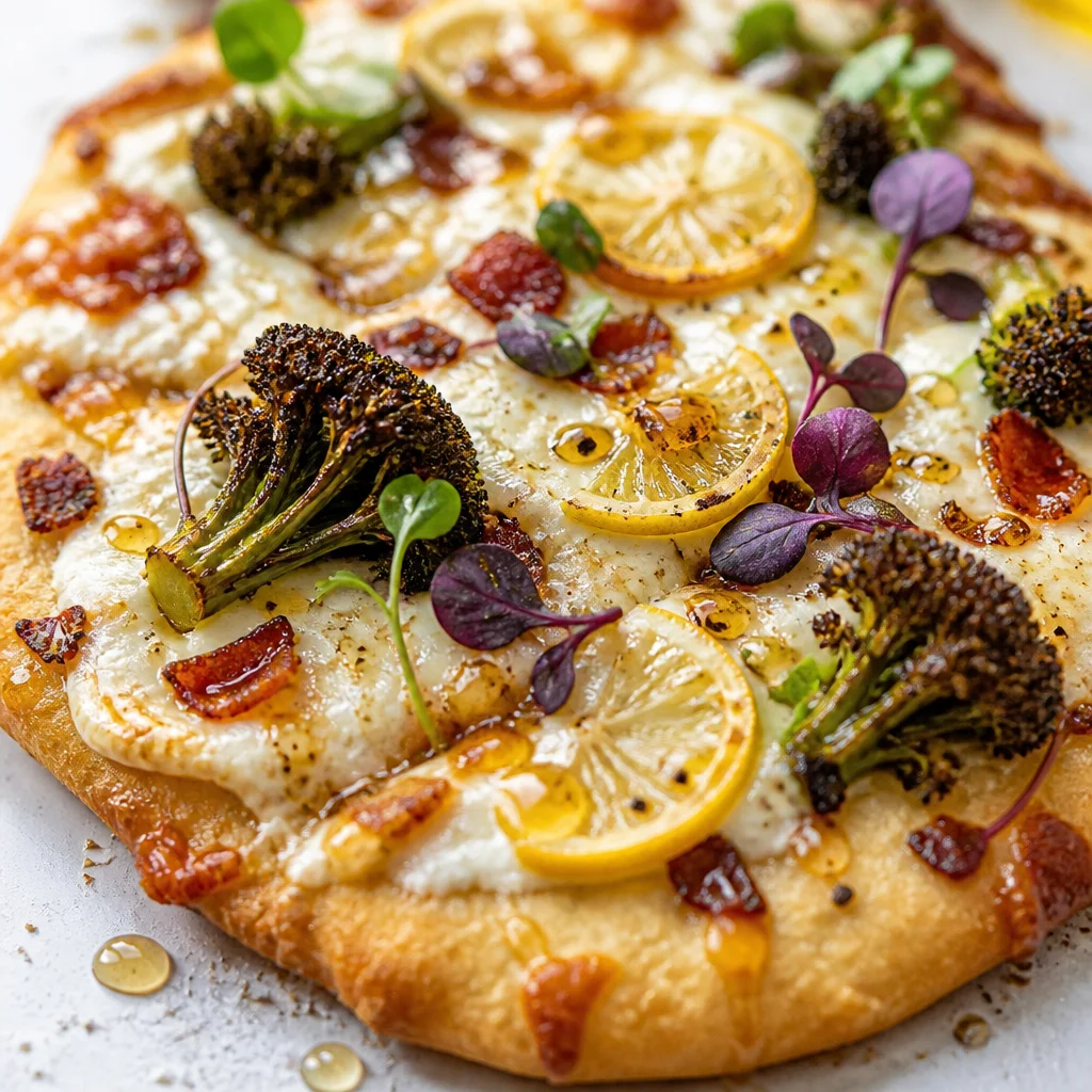 Easy Hot Honey Drizzle Flatbread Pizza with a sweet and spicy touch