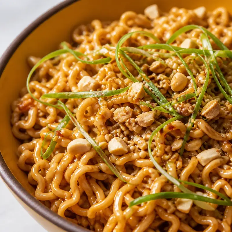 Delicious Easy Hot Honey Pasta with spicy sweet noodles and colorful ingredients.