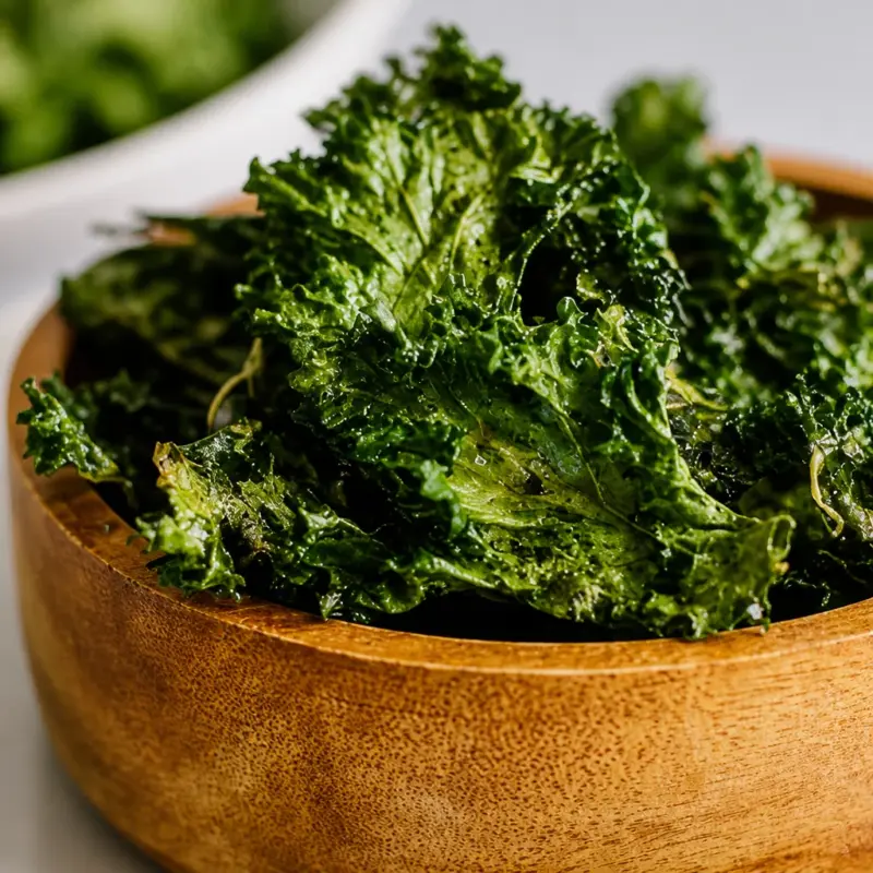 Easy Kale Chips with Sea Salt - an addictive and healthy snack recipe.