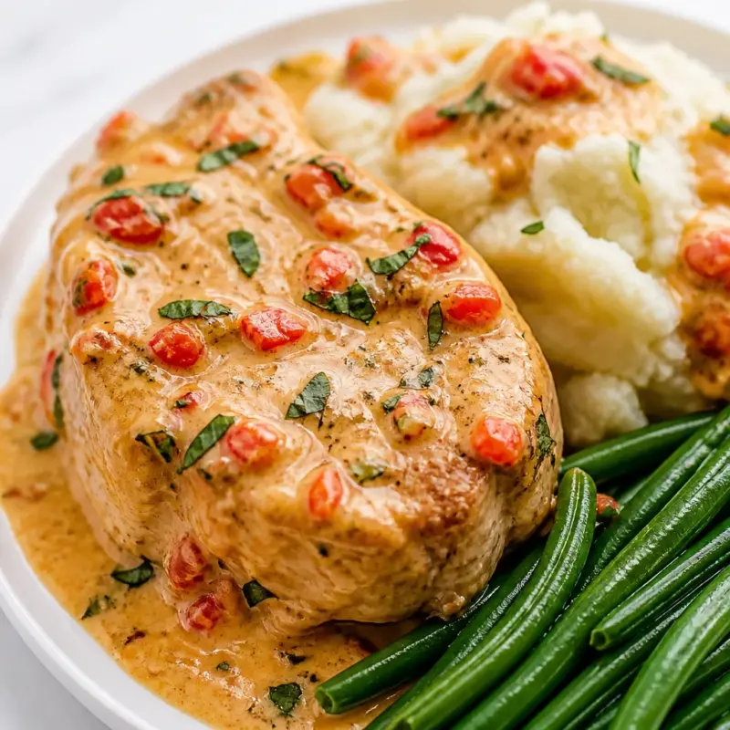 Delicious Easy Marry Me Pork Chops in creamy herb sauce, ready in 25 minutes.