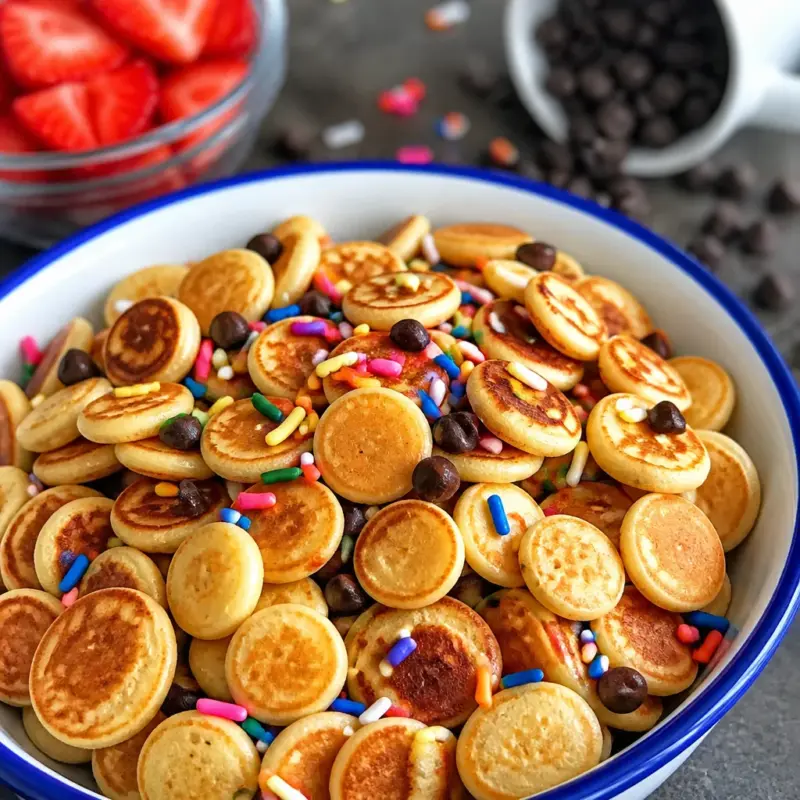 Delicious Easy Pancake Cereal - Mini Fluffy TikTok Breakfast served in a bowl.