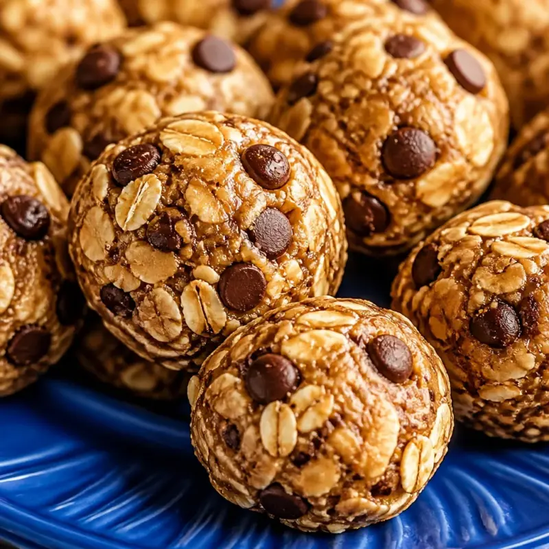 No-bake protein energy bites made with oats and peanut butter for a healthy snack.
