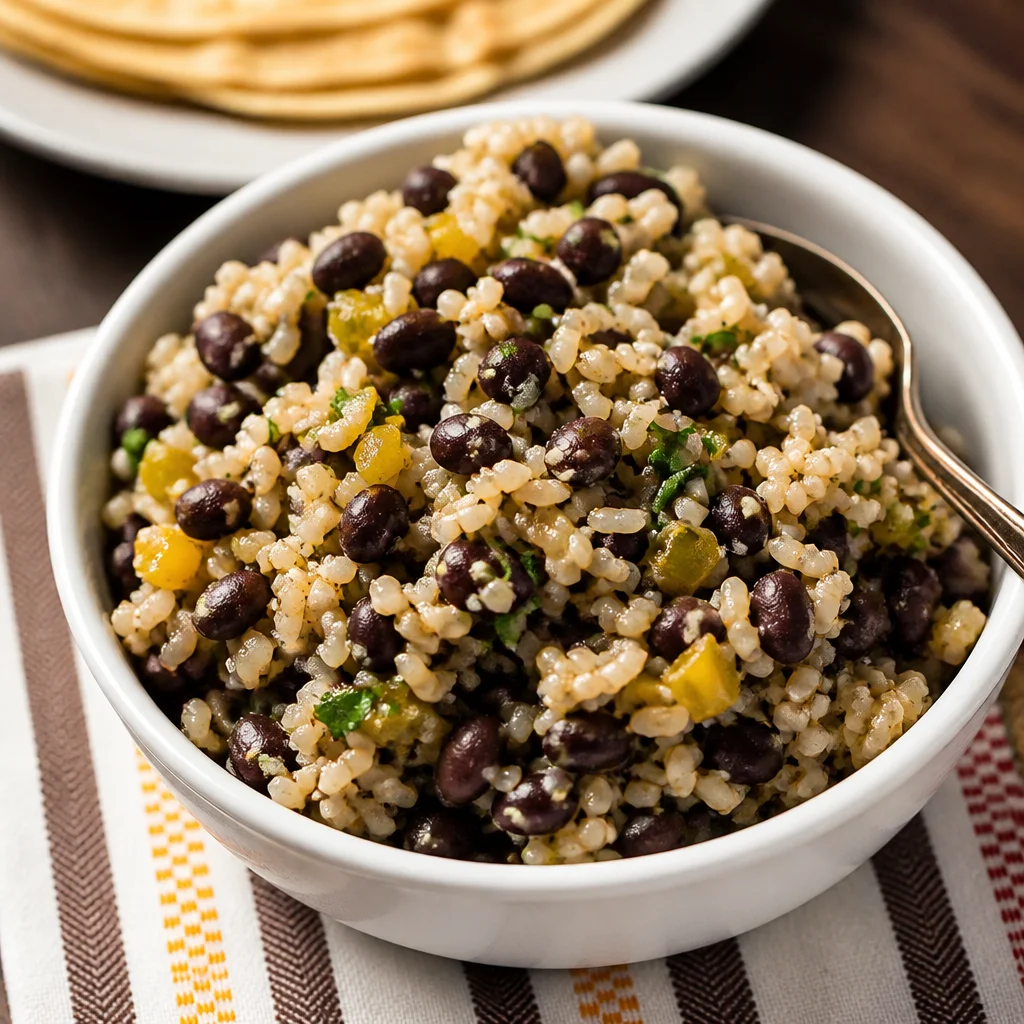 Easy Rice and Beans Bowl - nutritious, budget-friendly, and quick meal option.