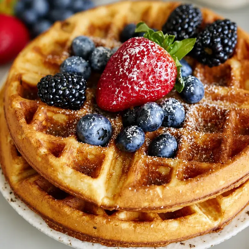 Easy Sourdough Discard Waffles - Crispy and Tangy breakfast treat