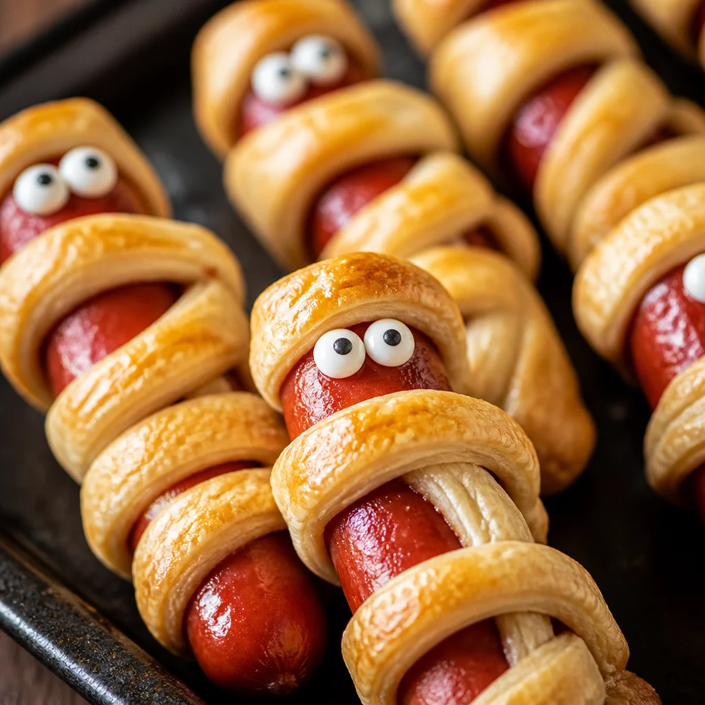 Easy Spam Dogs wrapped in crescent rolls for a fun and tasty treat.