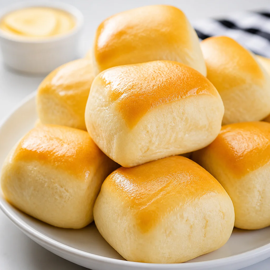Fluffy and buttery copycat Texas Roadhouse Rolls with cinnamon honey butter.