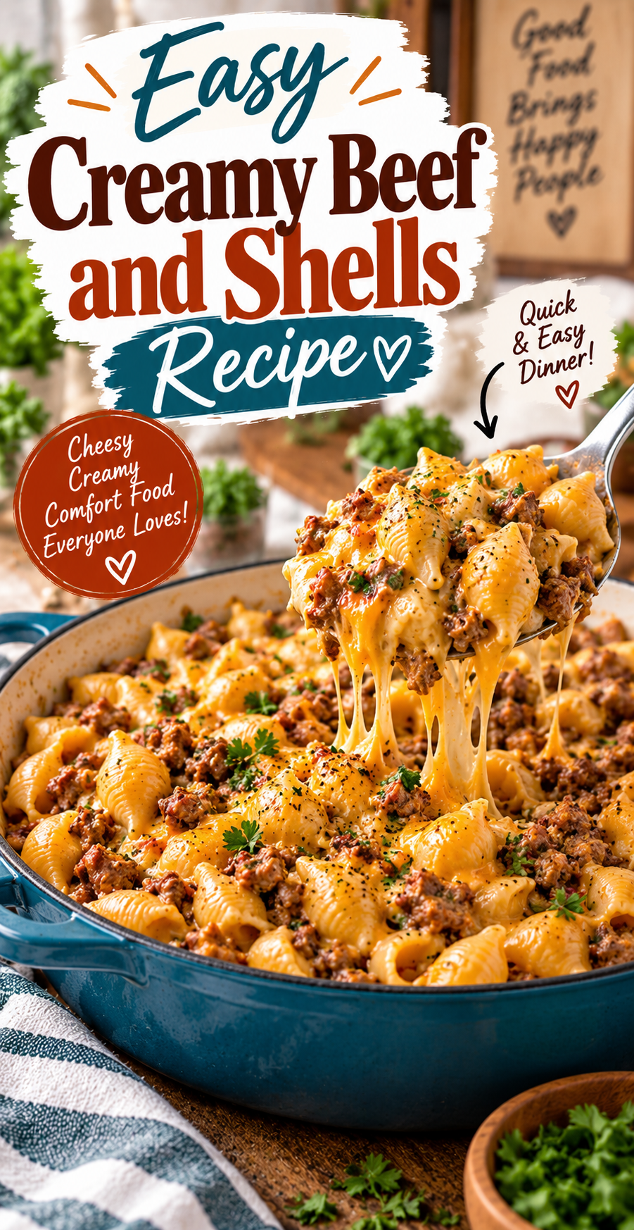 Easy Creamy Beef and Shells Recipe