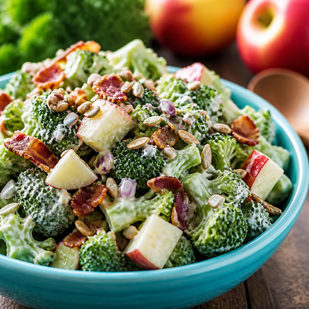 Easy Broccoli Apple Salad featuring Honeycrisp apples and crunchy vegetables