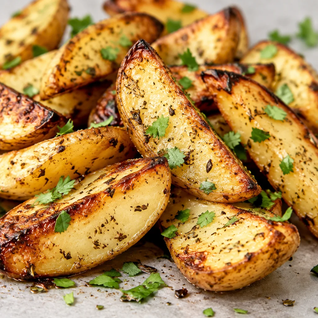 Delicious grilled potato wedges seasoned and cooked in foil packets.
