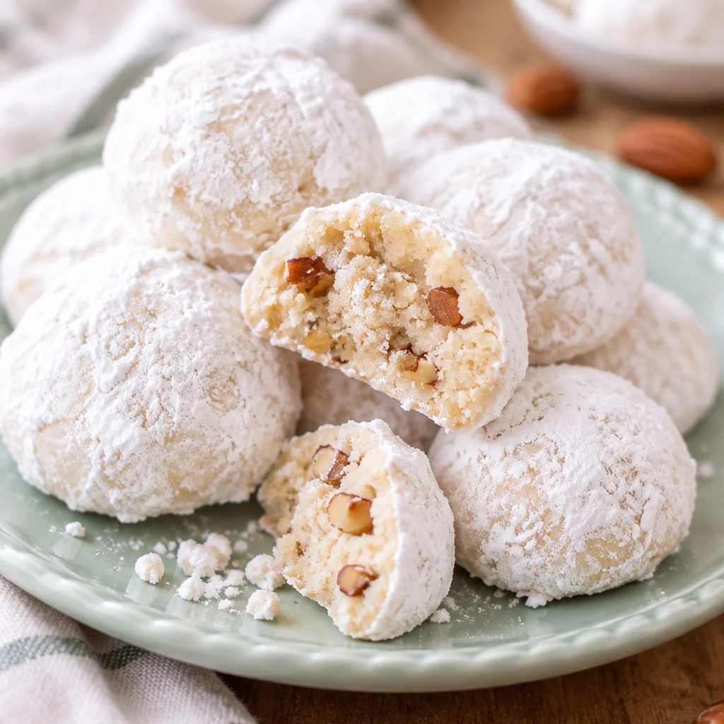 Easy Snowball Cookies Recipe - Mexican Wedding Cookies dusted with powdered sugar