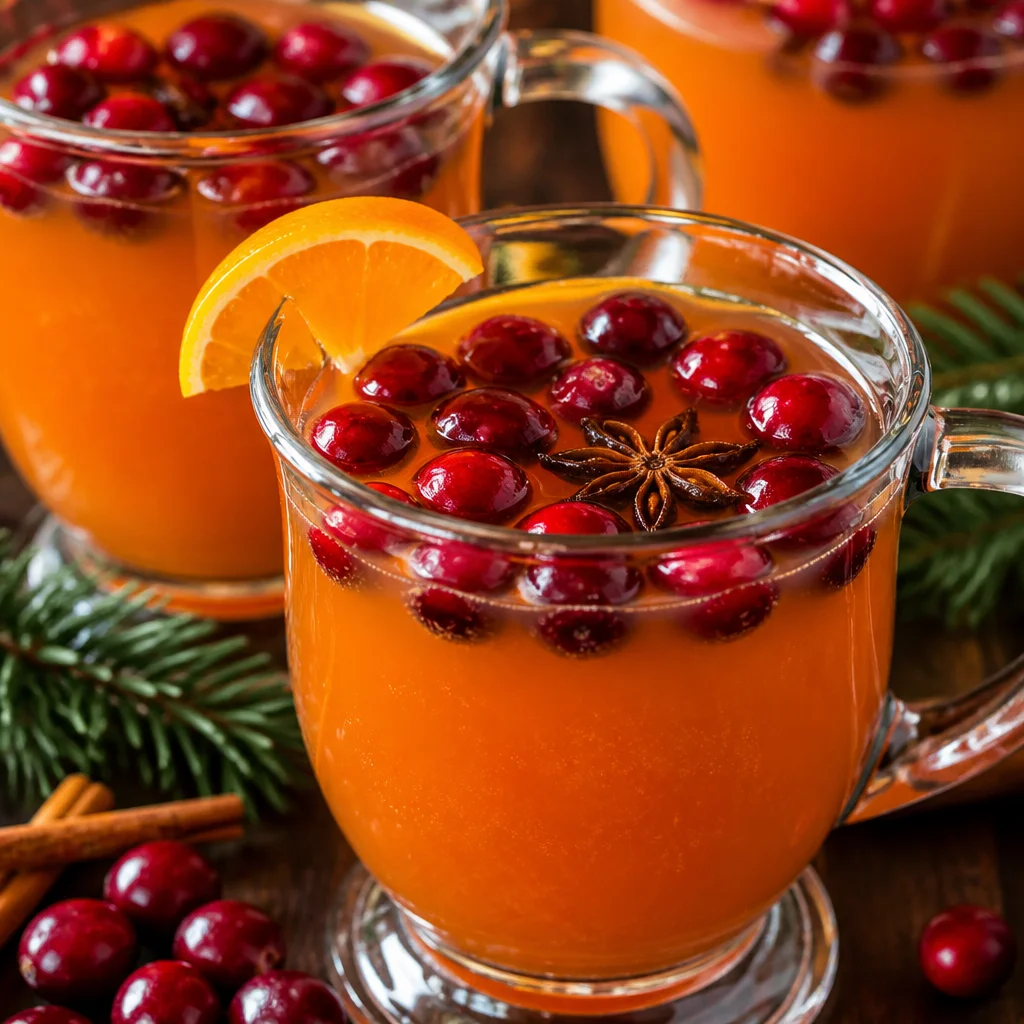 Festive Thanksgiving Punch Recipe with cranberry and orange juice for a family-friendly drink.