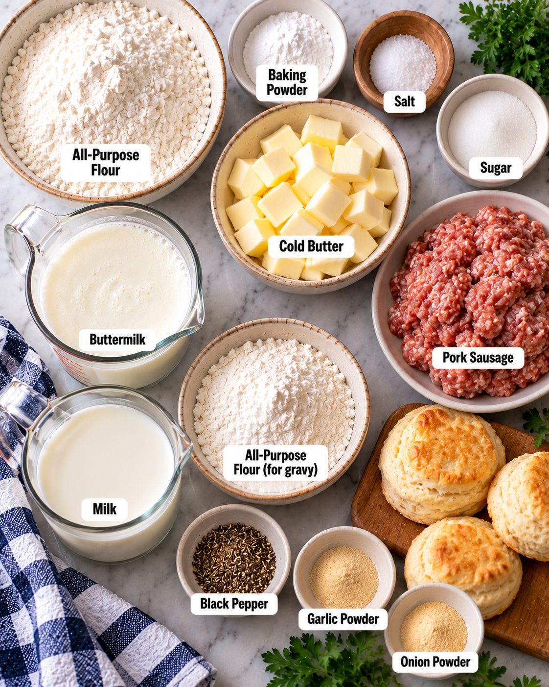 Buttermilk Biscuits with Sausage Gravy
