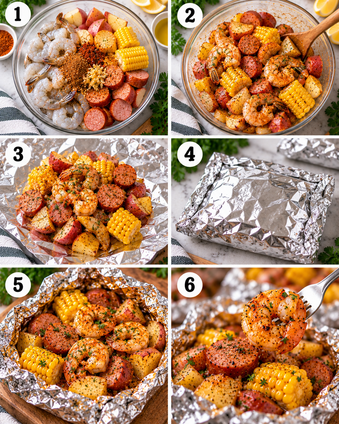 Cajun Shrimp and Sausage Foil Packets
