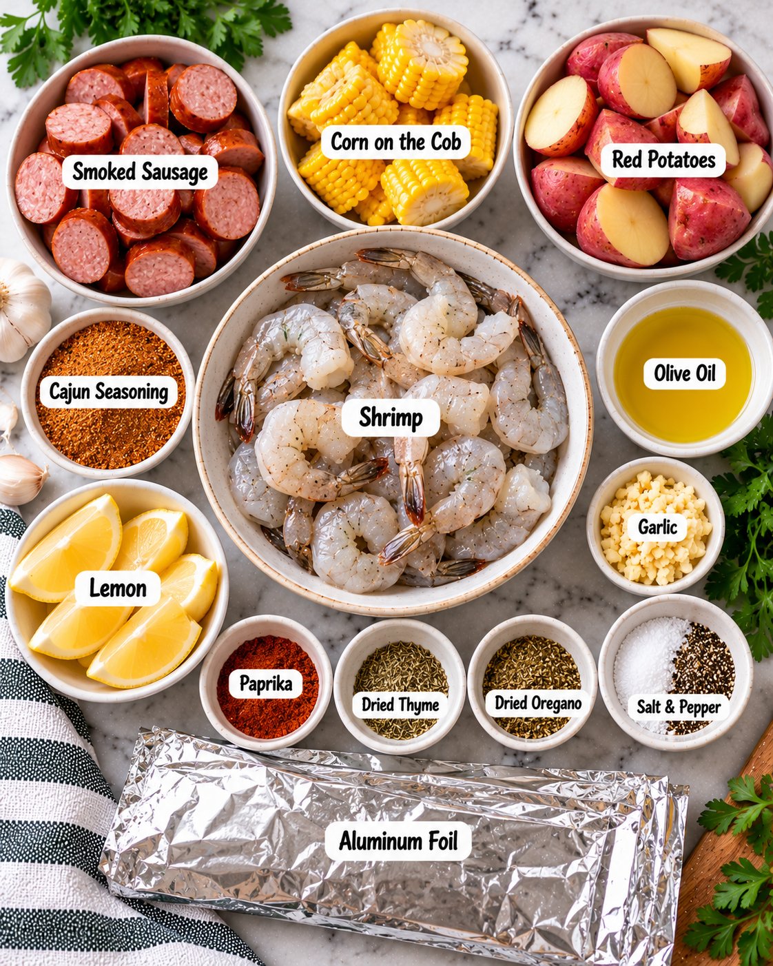 Cajun Shrimp and Sausage Foil Packets