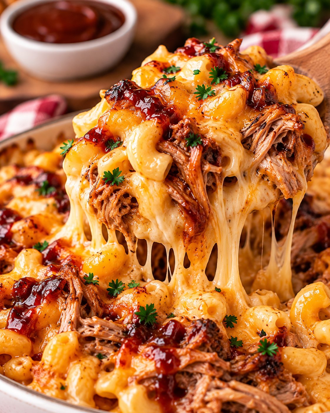 30-Minute Pulled Pork BBQ Mac and Cheese