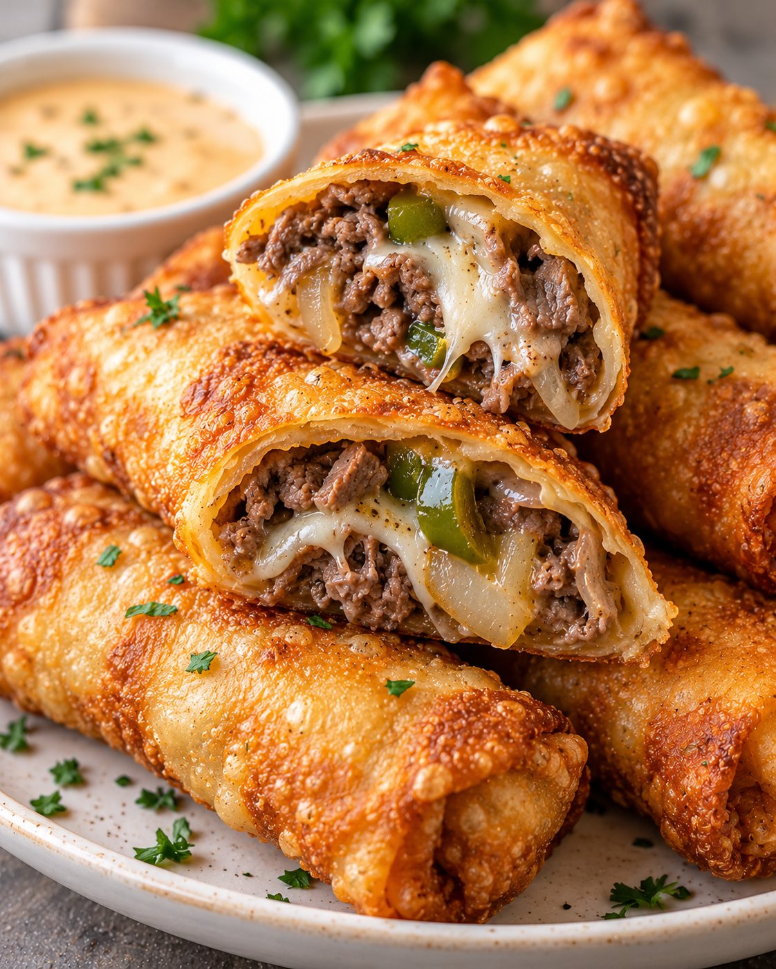 Philly Cheesesteak Egg Rolls Recipe