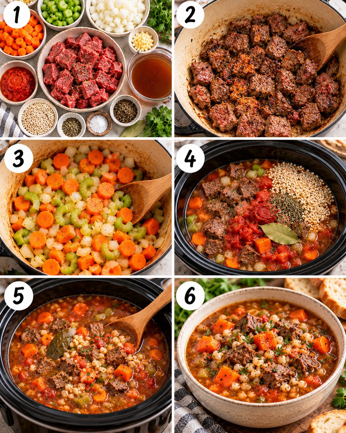 Crockpot Beef Barley Soup