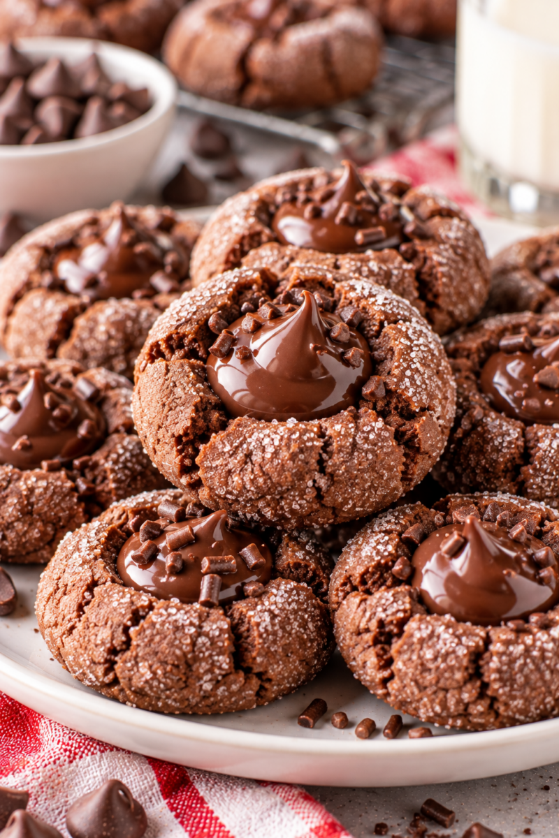 Easy Chocolate Thumbprint Cookies