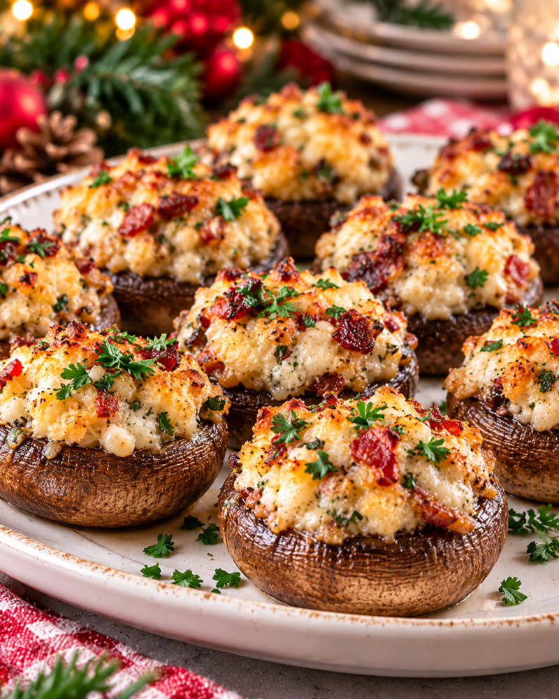 Easy Stuffed Mushrooms Recipe for Christmas