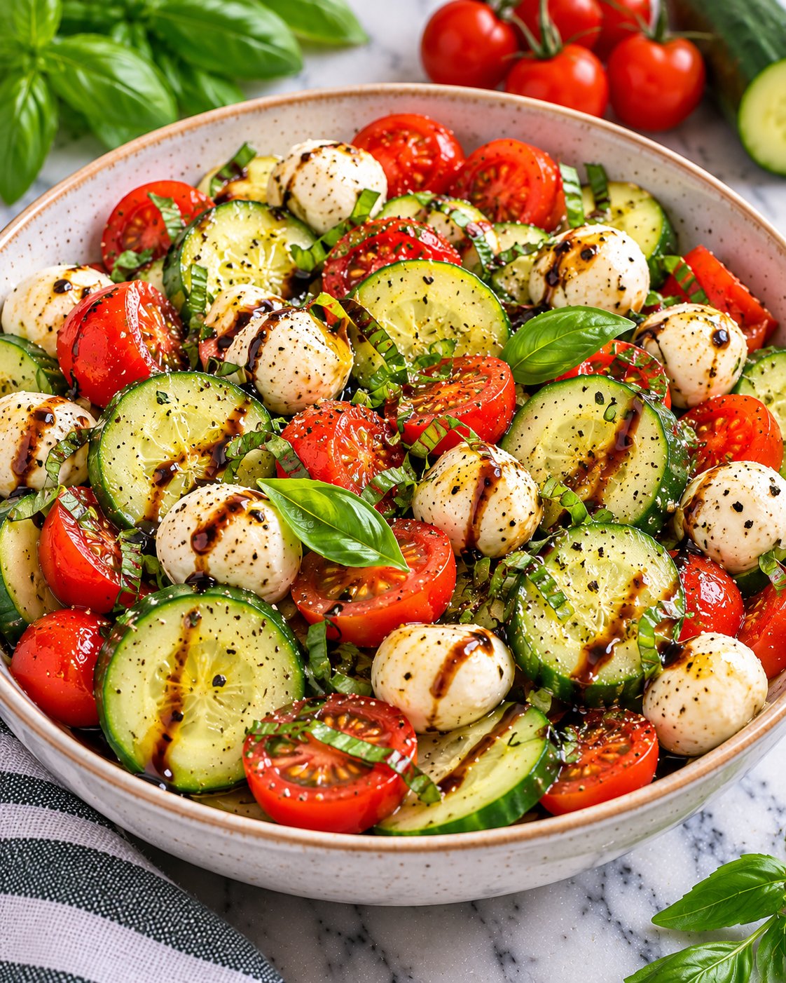 Cucumber Caprese Salad Recipe