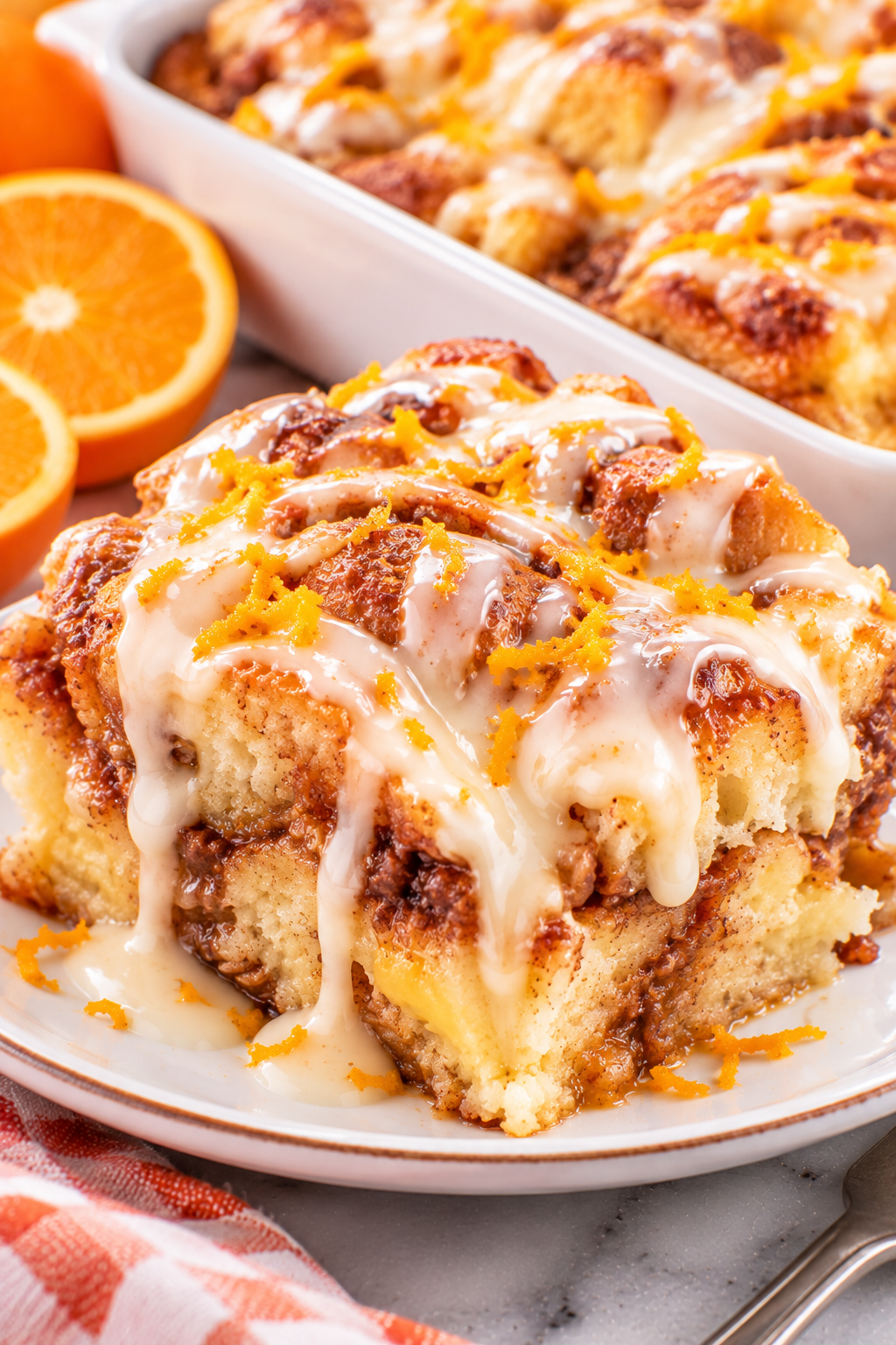 Easy Overnight Orange Roll Casserole