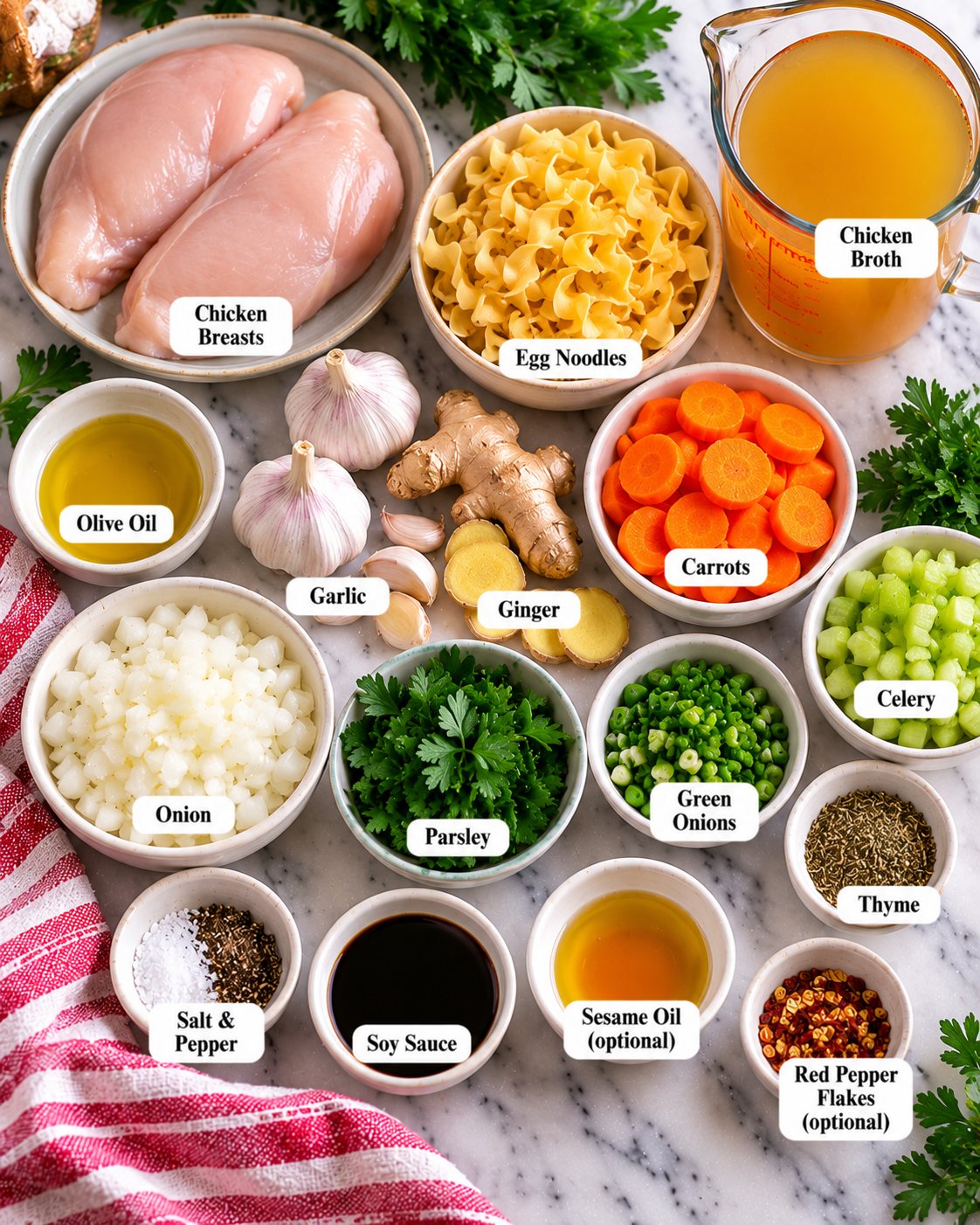 Ginger Garlic Chicken Noodle Soup