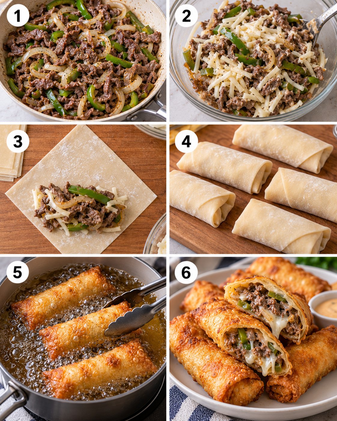 Philly Cheesesteak Egg Rolls Recipe