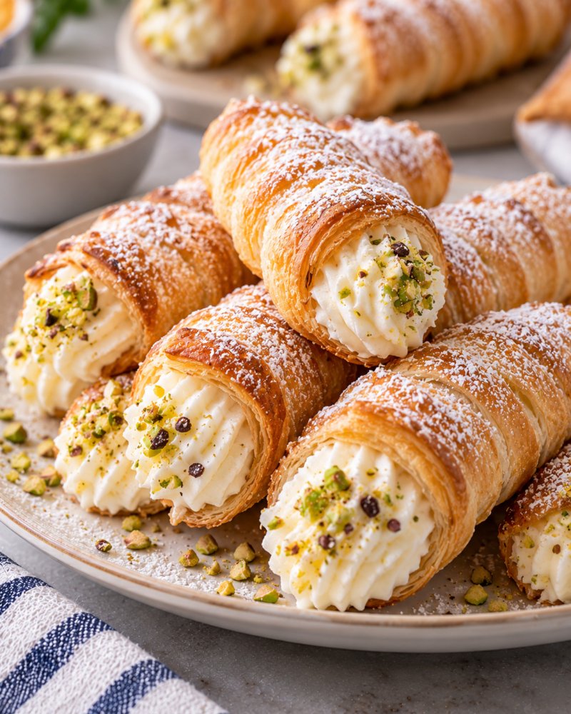 Italian Cream-Stuffed Cannoncini Recipe