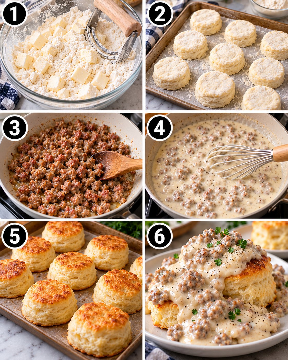 Buttermilk Biscuits with Sausage Gravy