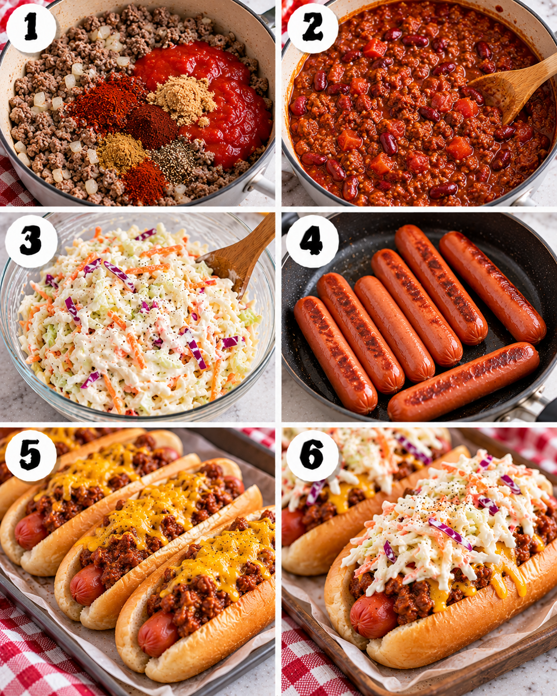 Coleslaw Chili Dogs (Slaw Dogs)