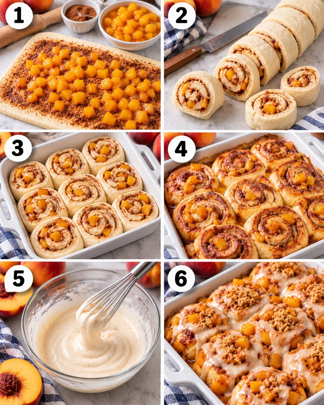 Peach Cobbler Cinnamon Rolls