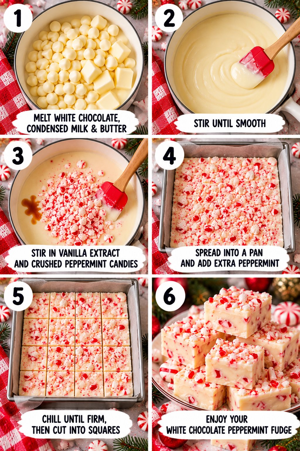 White Chocolate Peppermint Fudge Recipe