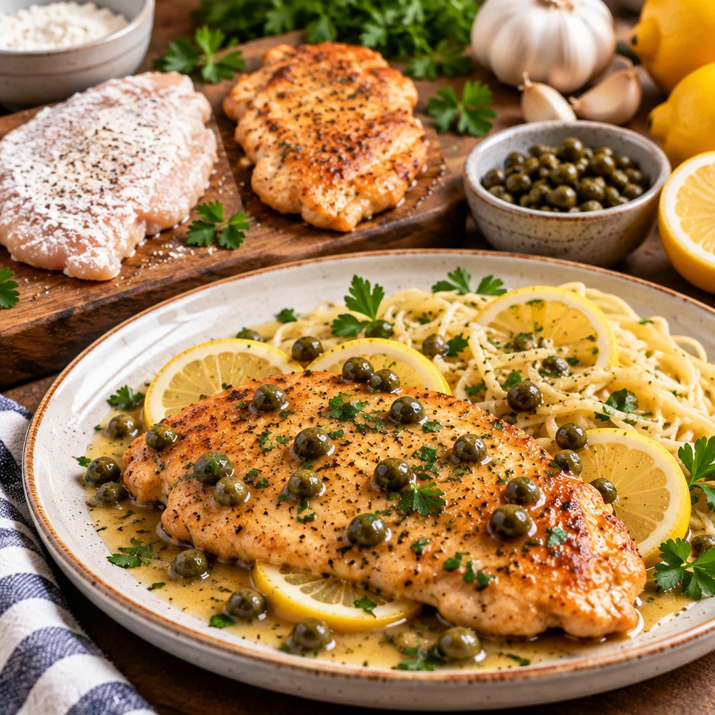 Delicious Chicken Piccata with lemon butter caper sauce, perfect for quick dinners.