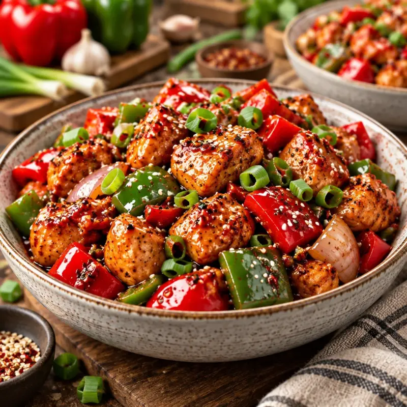 Crispy chilli chicken tossed in a spicy and tangy sauce, perfect for Indian-Chinese cuisine.