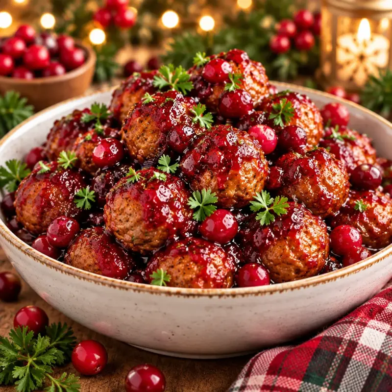 Easy Christmas Cranberry Meatballs