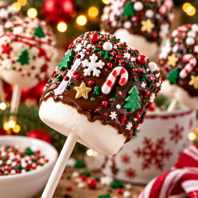 Easy Christmas Marshmallow Pops Recipe