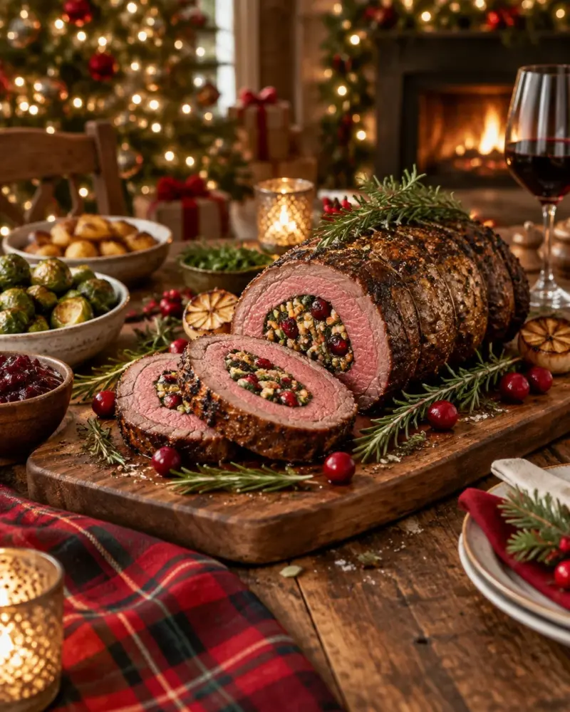 Easy Christmas Stuffed Beef Tenderloin