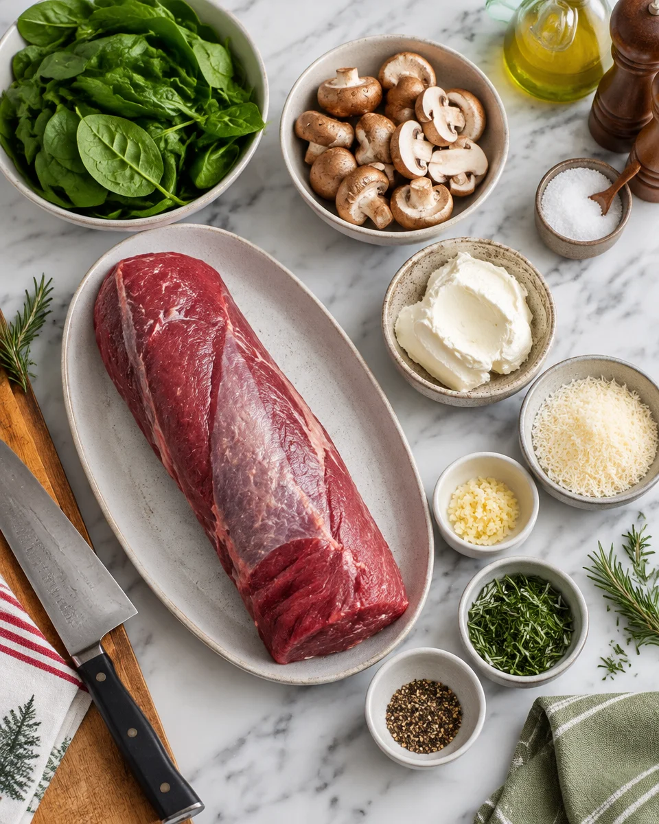 Easy Christmas Stuffed Beef Tenderloin