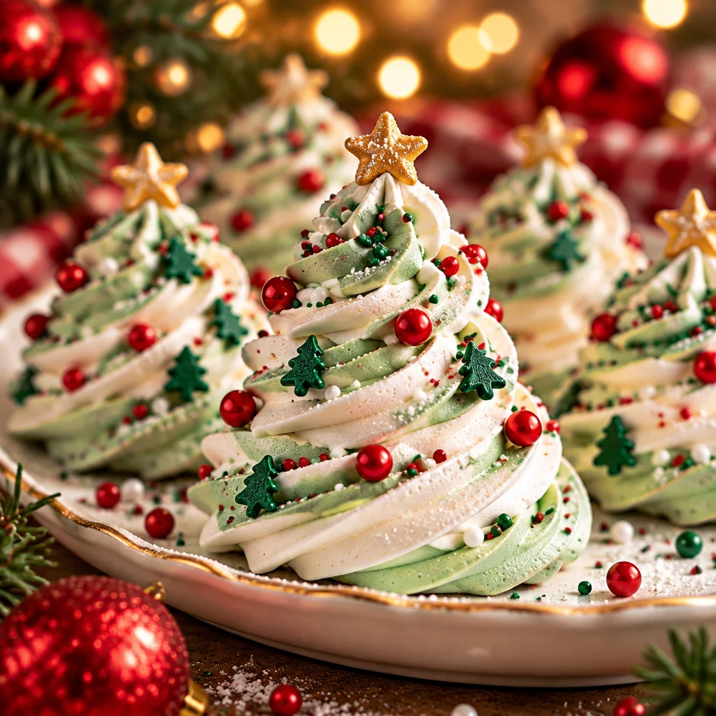 Easy Christmas Tree Meringues Recipe