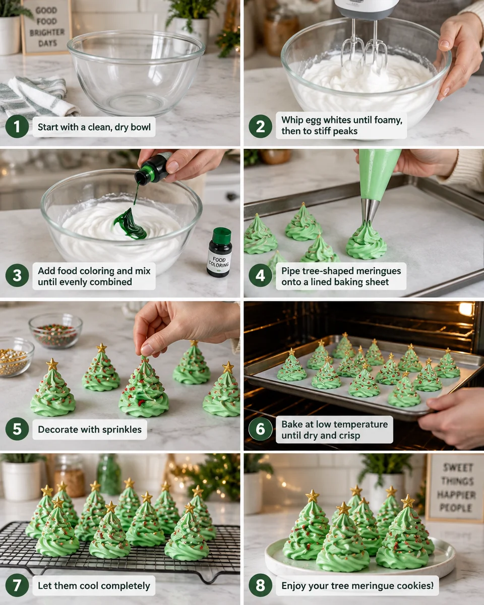 Easy Christmas Tree Meringues Recipe