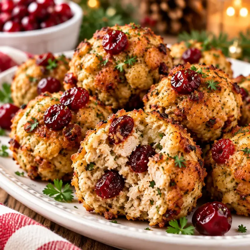 Easy Cranberry Turkey Stuffing Balls Recipe