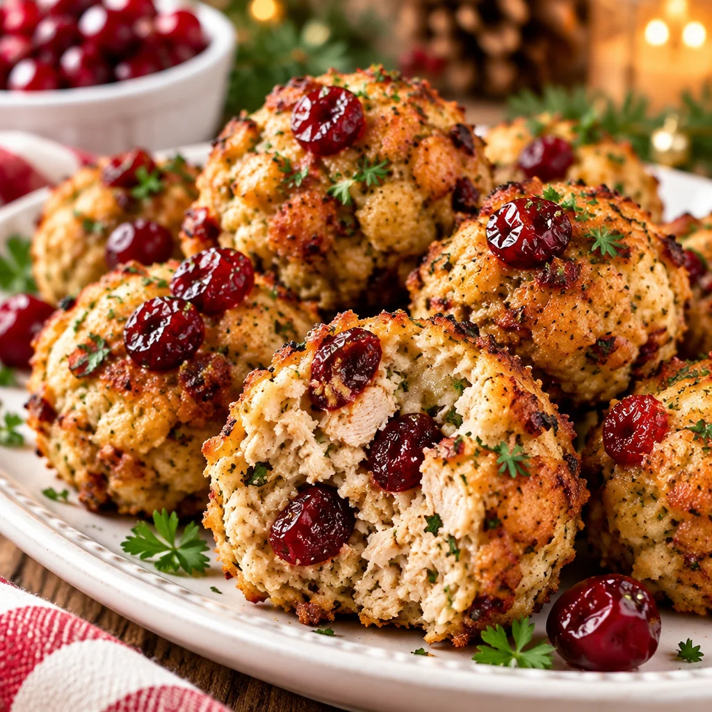 Easy Cranberry Turkey Stuffing Balls Recipe