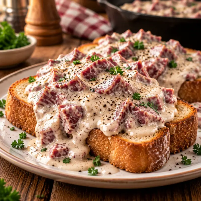 Easy Creamed Chipped Beef on Toast Recipe