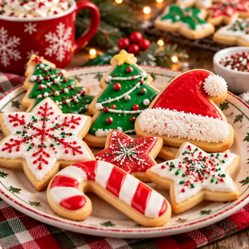 Easy Frosted Christmas Cutout Cookies