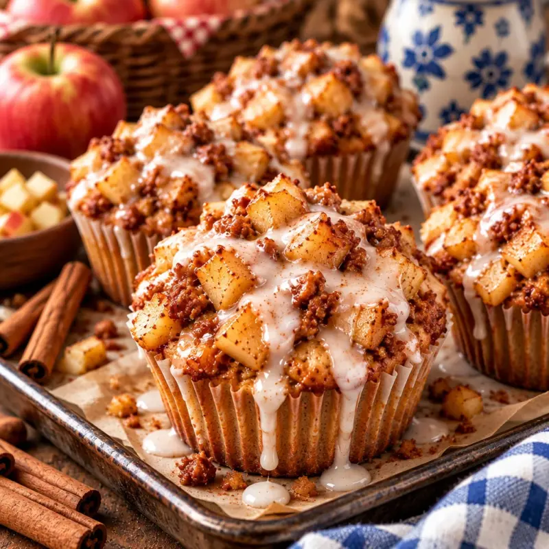 Easy Glazed Apple Fritter Muffins Recipe