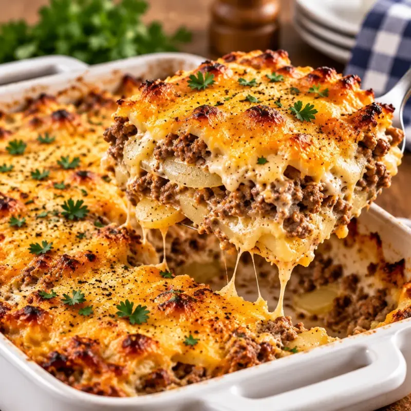Easy Hamburger Potato Casserole Recipe
