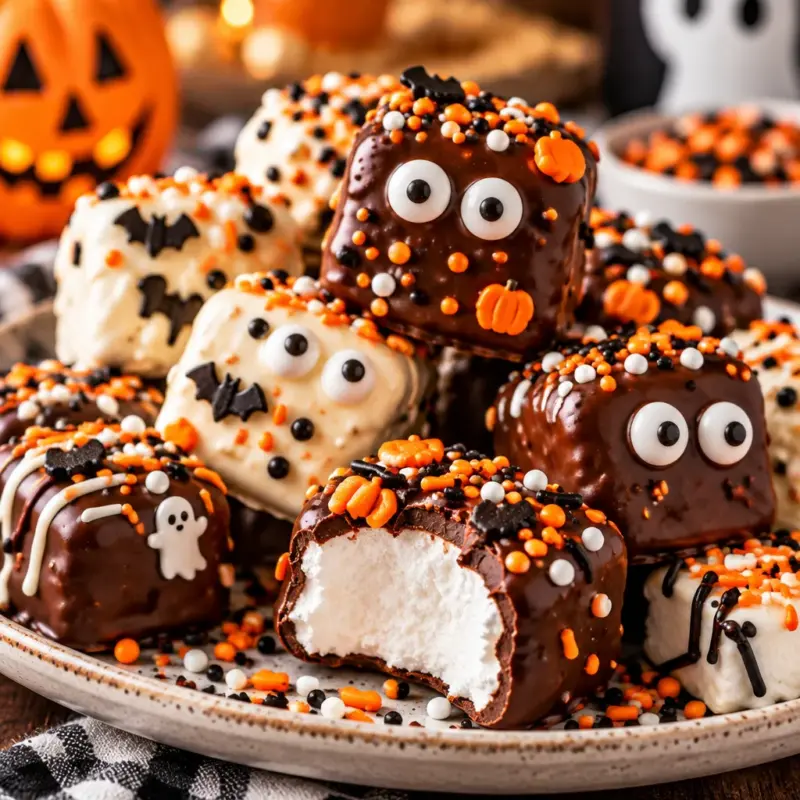 Festive Halloween Marshmallows perfect for parties and treats.